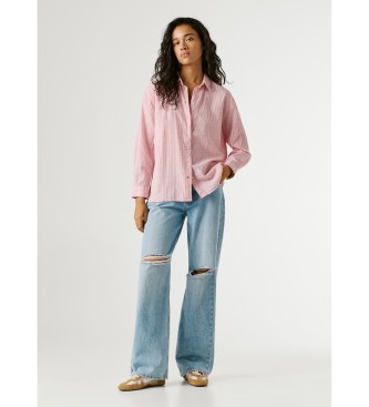 Pepe Jeans Striped relaxed fit shirt pink