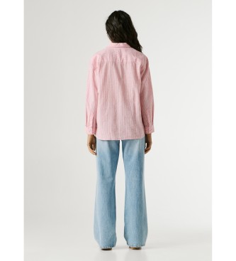 Pepe Jeans Striped relaxed fit shirt pink
