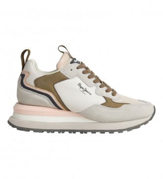 Pepe Jeans Tnis de couro Blur Point Off-White