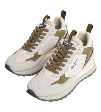 Pepe Jeans Tnis de couro Blur Point Off-White