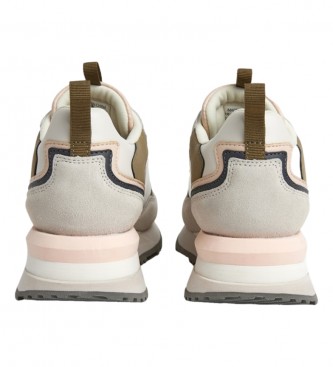 Pepe Jeans Tnis de couro Blur Point Off-White