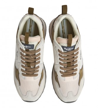 Pepe Jeans Tnis de couro Blur Point Off-White