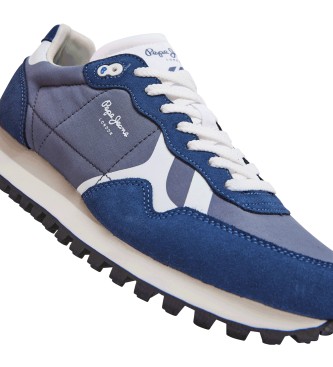 Pepe Jeans Sneakers in pelle con stampa Brit-On blu scuro