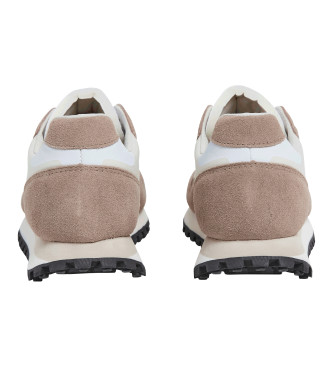 Pepe Jeans Brit-On Print beige leather slippers