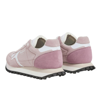 Pepe Jeans Brit-On Print Leather Sneakers pink