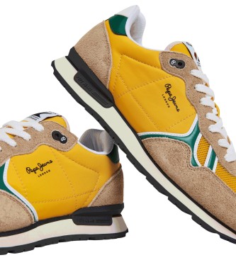 Pepe Jeans Brit Fun Leather Sneakers yellow