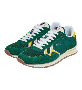 Pepe Jeans Brit Fun Leren Sneakers groen