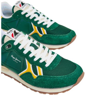 Pepe Jeans Brit Fun Leather Sneakers green