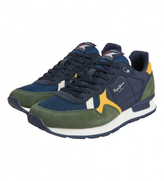 Pepe Jeans Brit Heritage M Lder Sneakers navy, grn