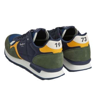 Pepe Jeans Brit Heritage M Leather Sneakers azul-marinho, verde