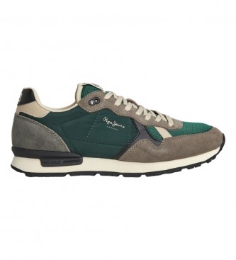 Pepe Jeans Zapatillas de Piel Brit Heritage M verde