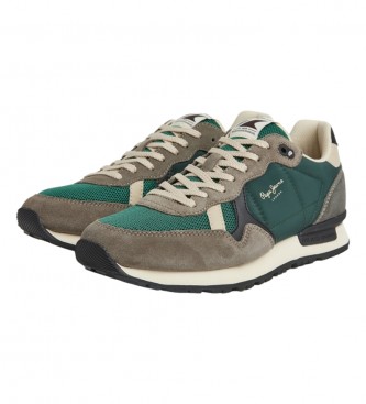 Pepe Jeans Brit Heritage M Leren Sneakers groen