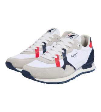 Pepe Jeans Brit Road Leather Shoes branco