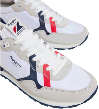 Pepe Jeans Brit Road Leather Shoes branco