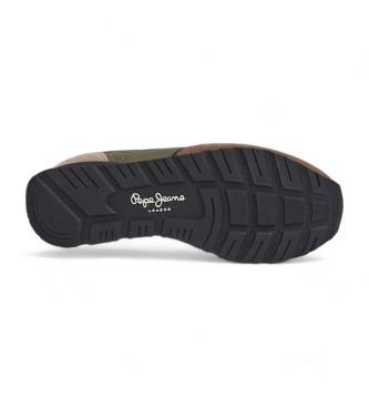 Pepe Jeans Zielone skórzane buty Brit Road