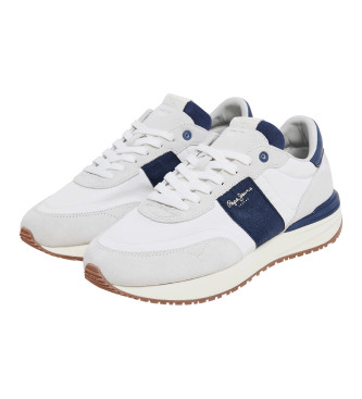 Pepe Jeans Buster Tape Leder Turnschuhe wei