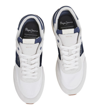 Pepe Jeans Buster Tape Leren Sneakers wit