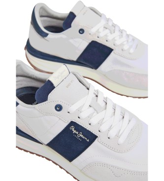 Pepe Jeans Buster Tape Leren Sneakers wit