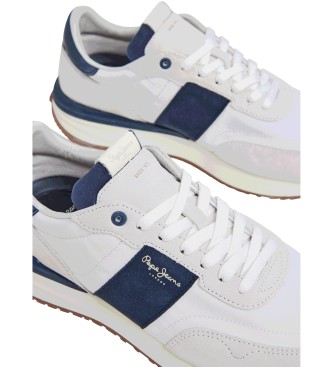 Pepe Jeans Zapatillas de Piel Buster Tape blanco