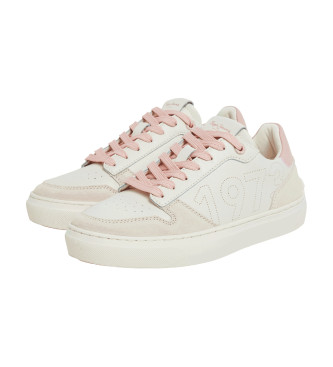 Pepe Jeans Camden Rise W Off-White Leren Sneakers