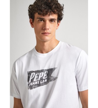 Pepe Jeans Einzelnes Cardiff-T-Shirt wei