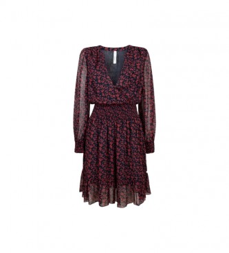 Pepe Jeans Obleka Carine bordo barve