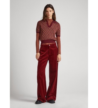 Pepe Jeans Pantaloni Cecilia bordeaux