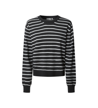 Pepe Jeans Camisola de riscas Coraline preta
