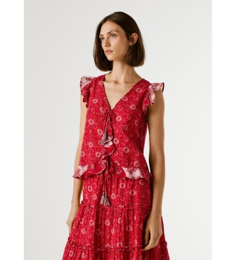 Pepe Jeans Top Crystal vermelho