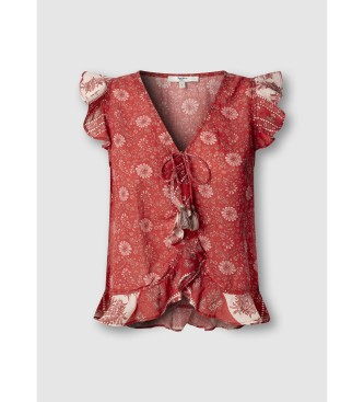 Pepe Jeans Top Crystal vermelho