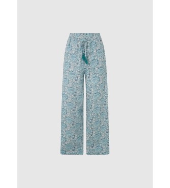 Pepe Jeans Plesne hlače iz umetnega rajona modre barve