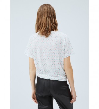 Pepe Jeans Denise weies T-Shirt mit Polka Dots