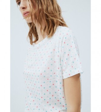 Pepe Jeans Denise weies T-Shirt mit Polka Dots