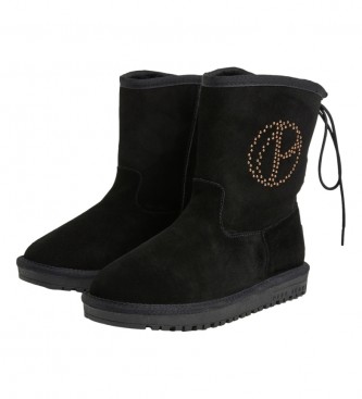 Pepe Jeans Leather boots Diss Glam black
