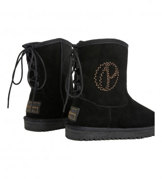 Pepe Jeans Leather boots Diss Glam black