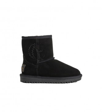 Pepe Jeans Diss Gloss G Leather Ankle Boots black