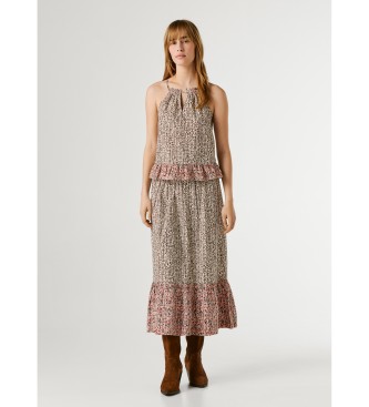 Pepe Jeans Poplin halter neck blouse beige