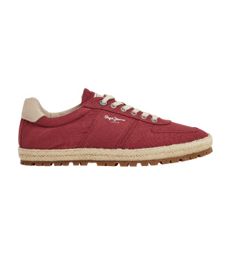 Pepe Jeans Leder-Turnschuhe Drenan Sportlich rot