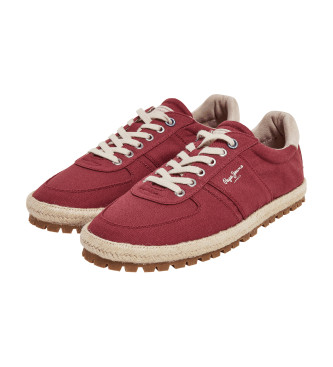 Pepe Jeans Leder-Turnschuhe Drenan Sportlich rot