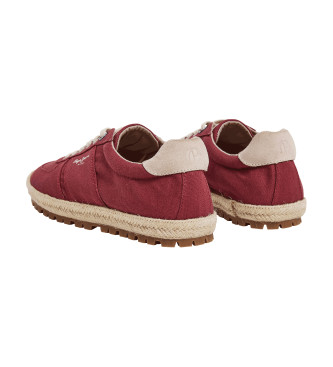 Pepe Jeans Leder-Turnschuhe Drenan Sportlich rot