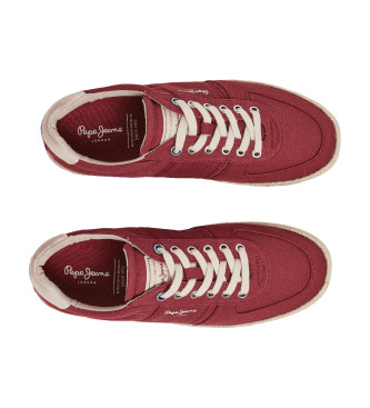 Pepe Jeans Leder-Turnschuhe Drenan Sportlich rot