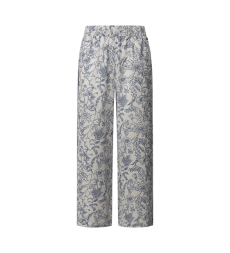 Pepe Jeans Pantalon droit en tissu fluide Duana blanc