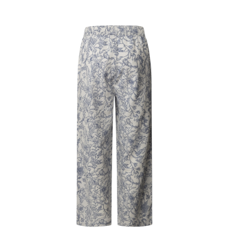 Pepe Jeans Pantalon droit en tissu fluide Duana blanc