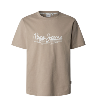 Pepe Jeans T-shirt Dumas bege de manga curta