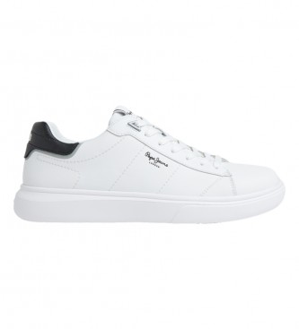 Pepe Jeans Skórzane sneakersy Eaton Basic w kolorze białym