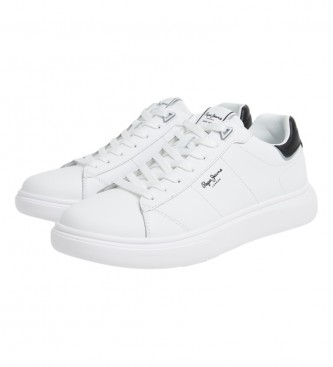 Pepe Jeans Eaton Basic Sneakers i lder vit