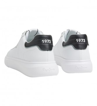 Pepe Jeans Eaton Basic Sneakers i lder vit