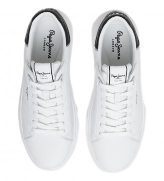 Pepe Jeans Skórzane sneakersy Eaton Basic w kolorze białym