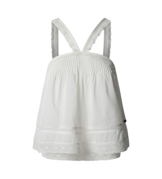 Pepe Jeans Top en tejido voile de algodn Ella blanco