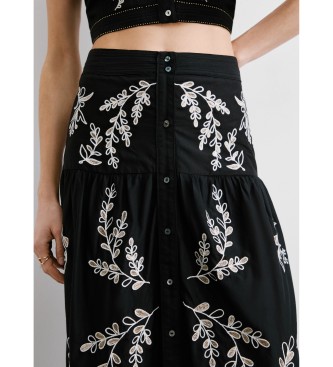 Pepe Jeans Falda midi Epsom negro